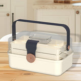 Maxbell Family First Aid Medical Box with Handle First Aid Case Hiking Workplace Car Navy