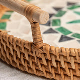 Maxbell 3 Pieces Rattan Serving Tray Woven Platter with Handles for Tea Parties Home