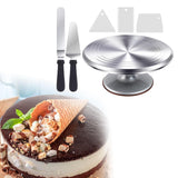 Maxbell Aluminium Alloy Cake Turntable Set Non Slip Rotating Cake Stand Baking Tools
