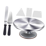 Maxbell Aluminium Alloy Cake Turntable Set Non Slip Rotating Cake Stand Baking Tools
