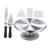 Maxbell Aluminium Alloy Cake Turntable Set Non Slip Rotating Cake Stand Baking Tools