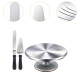 Maxbell Aluminium Alloy Cake Turntable Set Non Slip Rotating Cake Stand Baking Tools