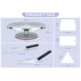Maxbell Aluminium Alloy Cake Turntable Set Non Slip Rotating Cake Stand Baking Tools