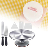 Maxbell Aluminium Alloy Cake Turntable Set Non Slip Rotating Cake Stand Baking Tools