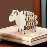 Maxbell Wood Coasters Table Decor Non Slip Gifts Sheep Shaped Coasters for Mugs Cups Wood