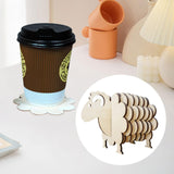 Maxbell Wood Coasters Table Decor Non Slip Gifts Sheep Shaped Coasters for Mugs Cups Wood