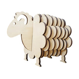 Maxbell Wood Coasters Table Decor Non Slip Gifts Sheep Shaped Coasters for Mugs Cups Wood