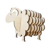 Maxbell Wood Coasters Table Decor Non Slip Gifts Sheep Shaped Coasters for Mugs Cups Wood