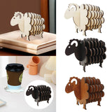 Maxbell Wood Coasters Table Decor Non Slip Gifts Sheep Shaped Coasters for Mugs Cups Wood