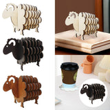 Maxbell Wood Coasters Table Decor Non Slip Gifts Sheep Shaped Coasters for Mugs Cups Wood