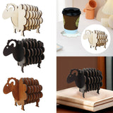 Maxbell Wood Coasters Table Decor Non Slip Gifts Sheep Shaped Coasters for Mugs Cups Wood