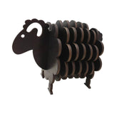 Maxbell Wood Coasters Table Decor Non Slip Gifts Sheep Shaped Coasters for Mugs Cups Black