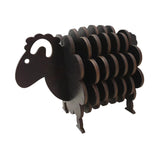 Maxbell Wood Coasters Table Decor Non Slip Gifts Sheep Shaped Coasters for Mugs Cups Black