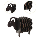 Maxbell Wood Coasters Table Decor Non Slip Gifts Sheep Shaped Coasters for Mugs Cups Black