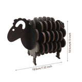 Maxbell Wood Coasters Table Decor Non Slip Gifts Sheep Shaped Coasters for Mugs Cups Black