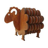 Maxbell Wood Coasters Table Decor Non Slip Gifts Sheep Shaped Coasters for Mugs Cups Brown