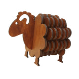 Maxbell Wood Coasters Table Decor Non Slip Gifts Sheep Shaped Coasters for Mugs Cups Brown