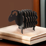 Maxbell Wood Coasters Table Decor Non Slip Gifts Sheep Shaped Coasters for Mugs Cups Brown