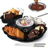Maxbell Electric Fondue Pot Set Chocolate Fondue Set for Marshmallows Birthday Party