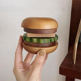 Maxbell Wooden Burger Coaster Set Smooth Tabletop Protection for Hotel Tabletop Home