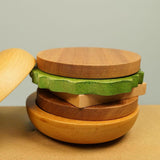 Maxbell Wooden Burger Coaster Set Smooth Tabletop Protection for Hotel Tabletop Home