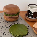 Maxbell Wooden Burger Coaster Set Smooth Tabletop Protection for Hotel Tabletop Home