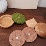 Maxbell Wooden Burger Coaster Set Smooth Tabletop Protection for Hotel Tabletop Home