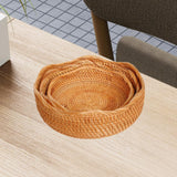 Maxbell 3Pcs Rattan Fruit Basket Rattan Storage Bowl for Dining Table Home Breakfast