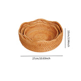 Maxbell 3Pcs Rattan Fruit Basket Rattan Storage Bowl for Dining Table Home Breakfast