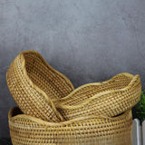 Maxbell 3Pcs Rattan Fruit Basket Rattan Storage Bowl for Dining Table Home Breakfast