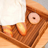 Maxbell Woven Serving Tray Portable Tea Tray Storage Tray for Snack Dinner Breakfast Large Yellow