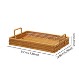 Maxbell Woven Serving Tray Portable Tea Tray Storage Tray for Snack Dinner Breakfast Small Brown