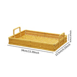 Maxbell Woven Serving Tray Portable Tea Tray Storage Tray for Snack Dinner Breakfast Small Yellow