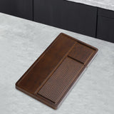 Maxbell Bamboo Tea Tray Simple Sturdy Kungfu Tea Table for Household Tea Room Office 50x28x3.5cm