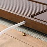 Maxbell Bamboo Tea Tray Simple Sturdy Kungfu Tea Table for Household Tea Room Office 60x28x3.5cm
