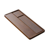 Maxbell Bamboo Tea Tray Simple Sturdy Kungfu Tea Table for Household Tea Room Office 70x32x3.5cm