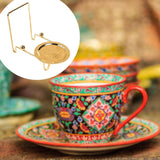 Maxbell Cup Saucers Display Stand Coffee Cup Display Rack for Home Saucers Coffee Bar Gold