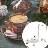 Maxbell Cup Saucers Display Stand Coffee Cup Display Rack for Home Saucers Coffee Bar Silver