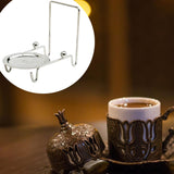 Maxbell Cup Saucers Display Stand Coffee Cup Display Rack for Home Saucers Coffee Bar Silver