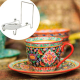 Maxbell Cup Saucers Display Stand Coffee Cup Display Rack for Home Saucers Coffee Bar Silver