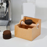 Maxbell Espresso Knock Box Wood Coffee Ground Knock Container for Bar Kitchen Office