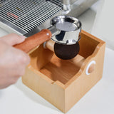 Maxbell Espresso Knock Box Wood Coffee Ground Knock Container for Bar Kitchen Office