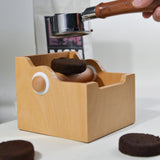 Maxbell Espresso Knock Box Wood Coffee Ground Knock Container for Bar Kitchen Office