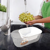 Maxbell Kitchen Strainer Colander Bowl Set 2 in 1 Double Layered Strainer for Mixing White