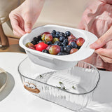 Maxbell Kitchen Strainer Colander Bowl Set 2 in 1 Double Layered Strainer for Mixing White