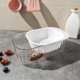 Maxbell Kitchen Strainer Colander Bowl Set 2 in 1 Double Layered Strainer for Mixing White