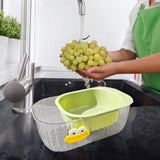 Maxbell Kitchen Strainer Colander Bowl Set 2 in 1 Double Layered Strainer for Mixing Green