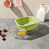 Maxbell Kitchen Strainer Colander Bowl Set 2 in 1 Double Layered Strainer for Mixing Green
