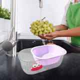 Maxbell Kitchen Strainer Colander Bowl Set 2 in 1 Double Layered Strainer for Mixing Violet