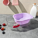 Maxbell Kitchen Strainer Colander Bowl Set 2 in 1 Double Layered Strainer for Mixing Violet